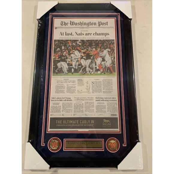 Washington Nationals 2019 World Series Washington Post Original Newspaper Framed - Picture 1 of 3